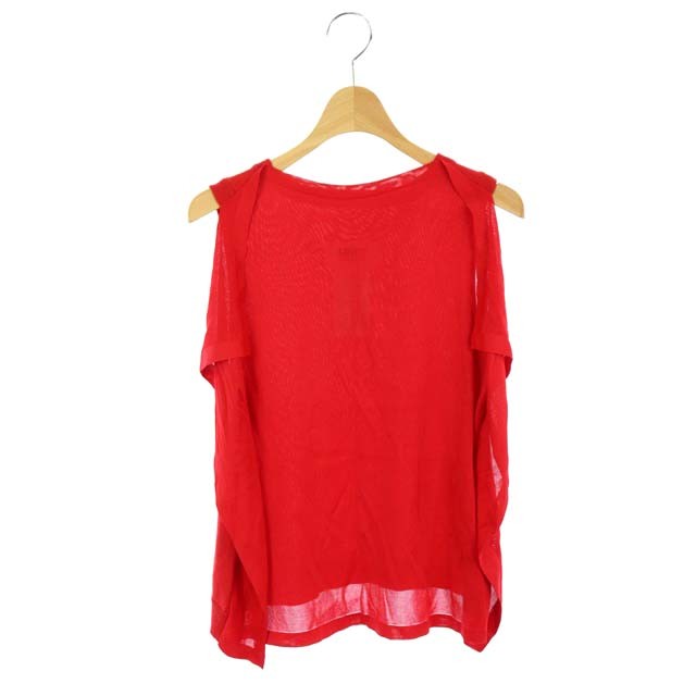 Martin Margiela(マルタンマルジェラ) マルタンマルジェラ Martin Margiela 6 MM6 切替 ノースリーブ ニット カットソー プルオーバー ボートネック S 赤 レッド /AA ■OS レディース レディース  S