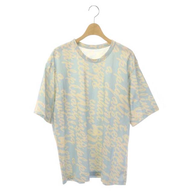 JNBY 総柄 Tシャツ カットソー クルーネック オーバーサイズ 半袖 38 水色 ライトブルー ベージュ /HS レディース レディース  38(日本サイズM相当）
