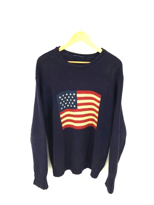 Polo by RALPH LAUREN(ポロバイラルフローレン) 星条旗コットンニット メンズ import：L