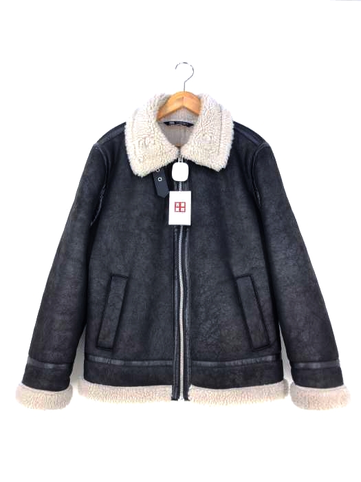 ZARA(ザラ) DOUBLE-FACED JACKET フェイクムートンジャケット メンズ import：M