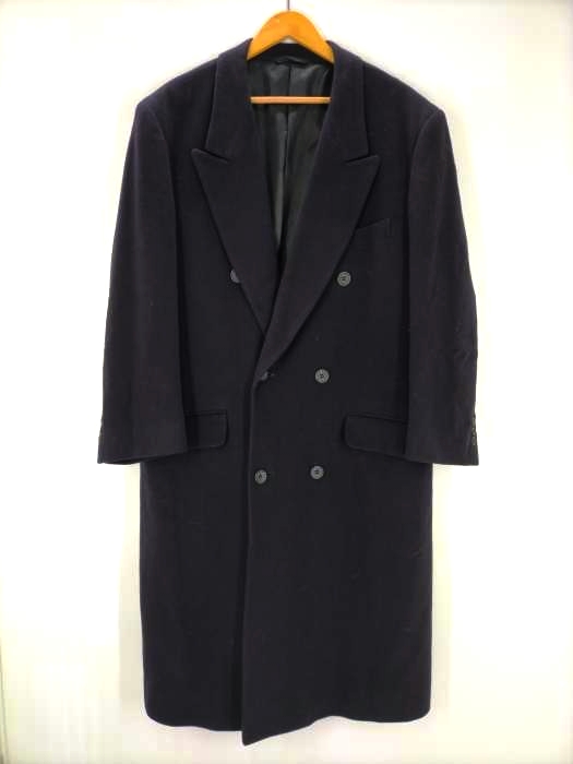 ユーズドフルギ USED古着 ウール混 カシミヤ ダブル ロング チェスターコート ビッグシルエット メンズ import：L
