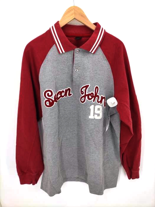 ユーズドフルギ USED古着 {{SEANJOHN}} ロゴツートンスウェットポロ メンズ import：L