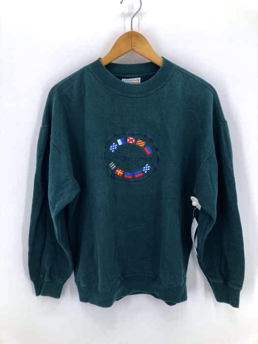 USED古着(ユーズドフルギ) navy&green CLUB 万国旗刺繍デザインスウェット メンズ JPN：M