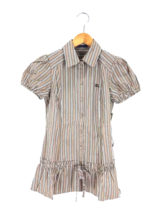 BURBERRY BLUE LABEL(バーバリーブルーレーベル) パフスリーブストライプシャツ レディース JPN:38