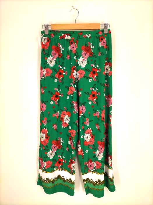 ZARA(ザラ) 花柄ワイドイージーパンツ レディース  L