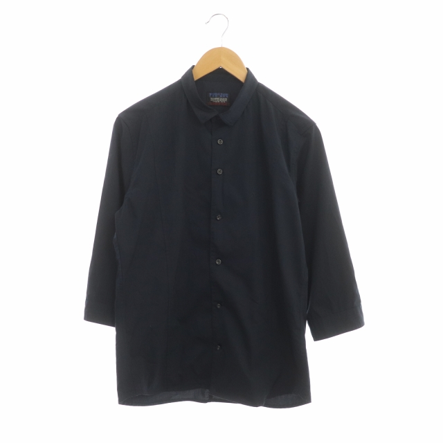 ニコルクラブフォーメン NICOLE CLUB FOR MEN 近年モデル ショートレギュラーカラー七分袖シャツ 48 紺 ネイビー /HK メンズ 48(日本サイズM相当)
