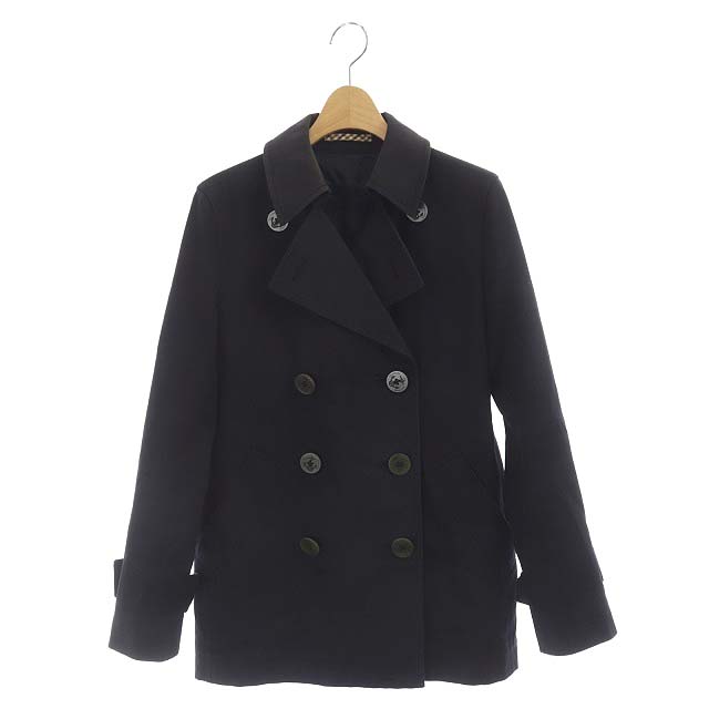 AQUASCUTUM(アクアスキュータム) トレンチコート スプリングコート ショート丈 ダブル 紺 ネイビー /CM レディース  サイズ記載なし
