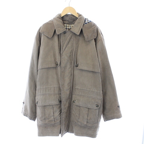 AQUASCUTUM(アクアスキュータム) ミリタリーコート ダウンライナー ヴィンテージ フード L 茶色 ブラウン /NM メンズ  L