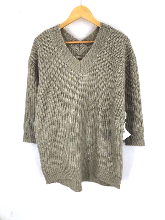 AZUL by moussy(アズールバイマウジー) 前後Vネックチュニックニット レディース  S
