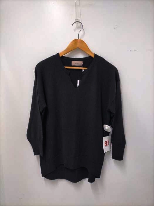 アズールバイマウジー AZUL by moussy キーネックドロップショルダーラウンドヘムニット レディース  S