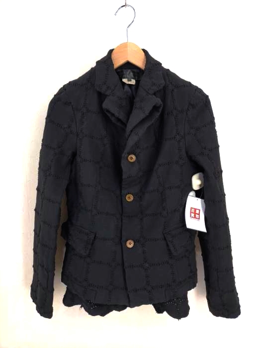COMME des GARCONS COMME des GARCONS(コムデギャルソンコムデギャルソン) AD2011 11AW レイヤードデザイン刺繍格子柄エステルテーラードジャケット レディース JPN：XS