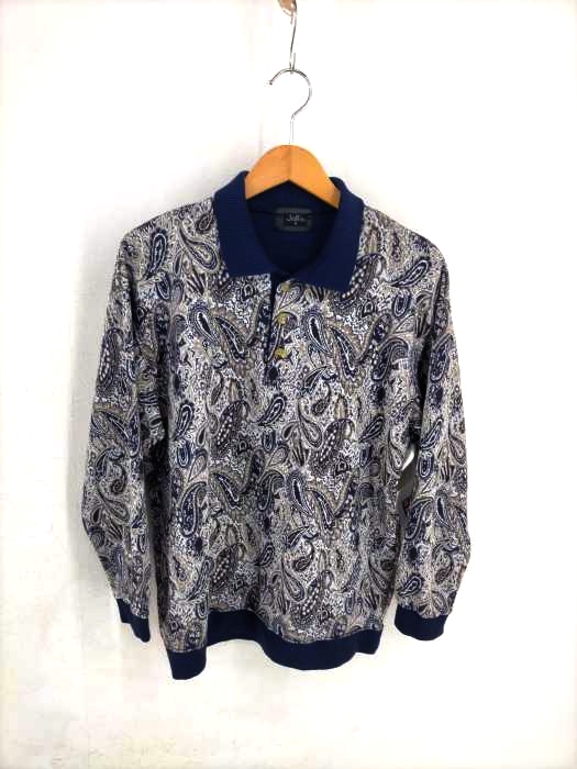 USED古着(ユーズドフルギ) ペイズリー柄ニットポロシャツ メンズ JPN：M