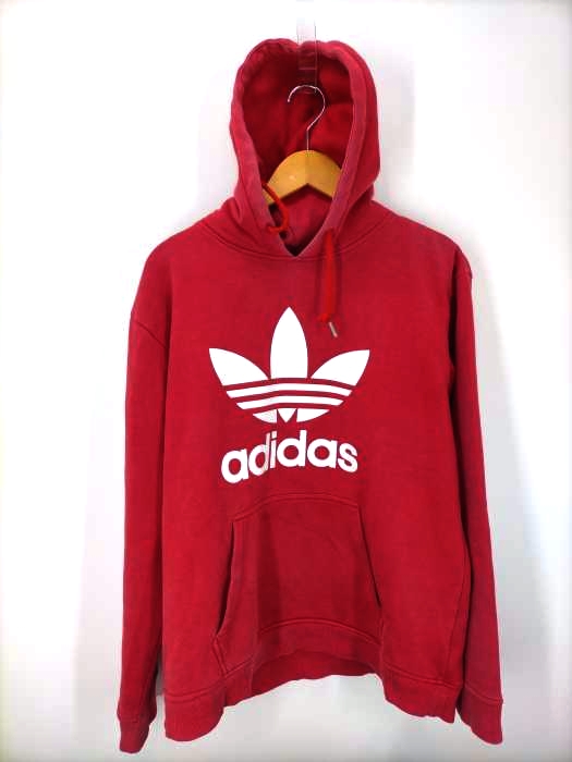adidas(アディダス) トレフォイルロゴ プリント プルオーバーパーカー メンズ import：L