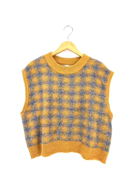 ZARA(ザラ) クロップドジャガードニットベスト レディース import：L
