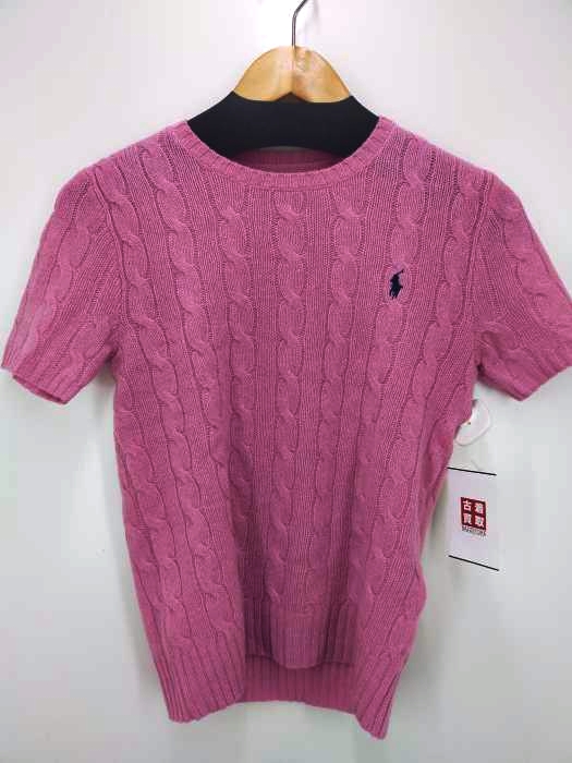 POLO RALPH LAUREN(ポロラルフローレン) スモールポニー刺繍 ウールカシミヤ ケーブル 半袖 ニット レディース JPN：XS