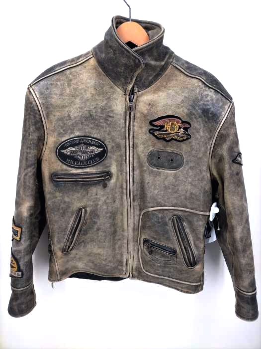HARLEY DAVIDSON(ハーレーダヴィットソン) デコレーションワッペン シングルライダースジャケット メンズ JPN：S