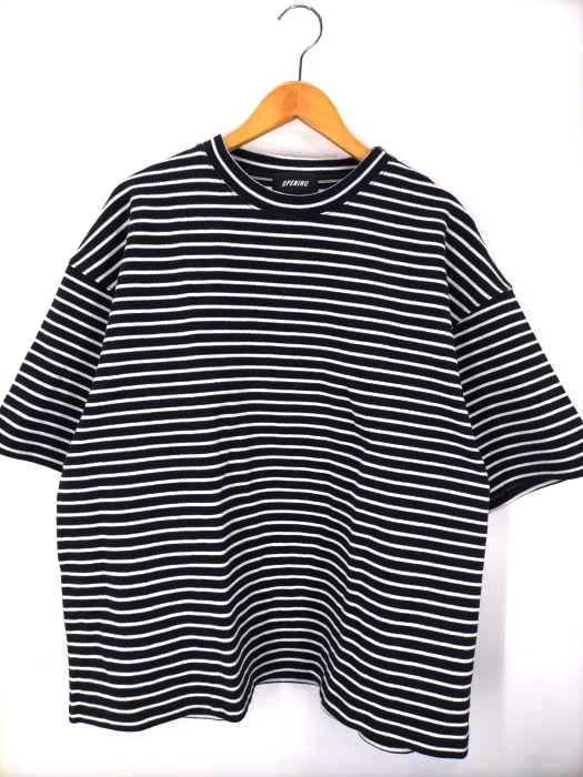 OPENING ACT(オープニングアクト) 21SS ショルダージップ付きボーダービッグシルエット半袖Tシャツ メンズ JPN：M