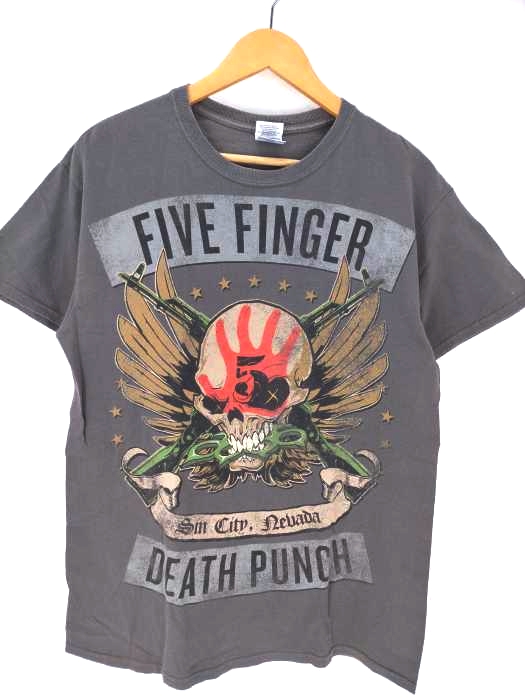 USED古着(ユーズドフルギ) GILDAN FIVE FINGER DETATH PUNCH プリントTシャツ メンズ import：M