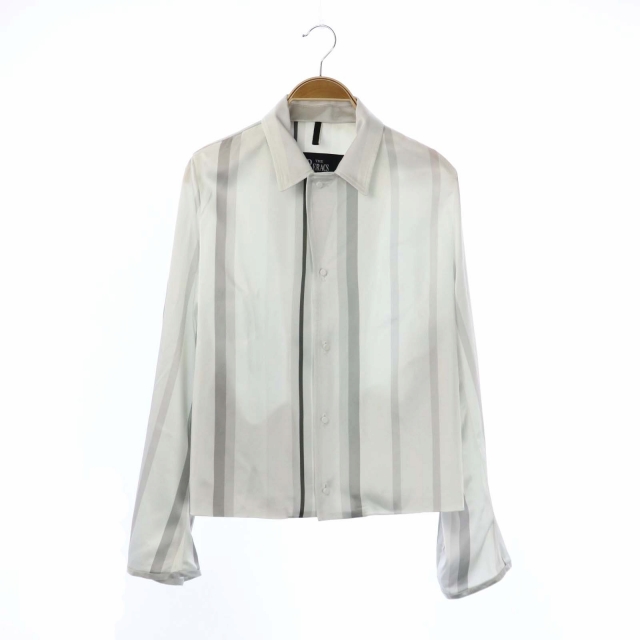 THE RERACS(ザリラクス) 19SS ストライプシャツジャケット 薄手 テーラード 38 白 グレー ホワイト /CM ■OS レディース レディース  38（日本サイズM相当）