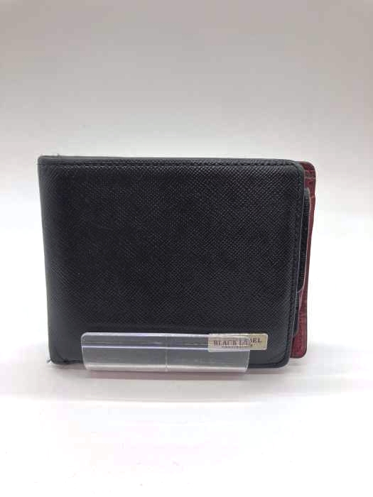 BLACK LABEL CRESTBRIDGE(ブラックレーベルクレストブリッジ) コインケース菱形型押しチェック ロゴプレート二つ折り財布 メンズ 表記無