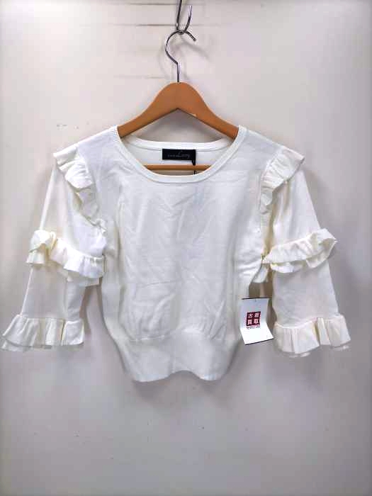 LeoryEBLOA(レオリーエブロア) フリルスリーブニットTOP レディース  FREE