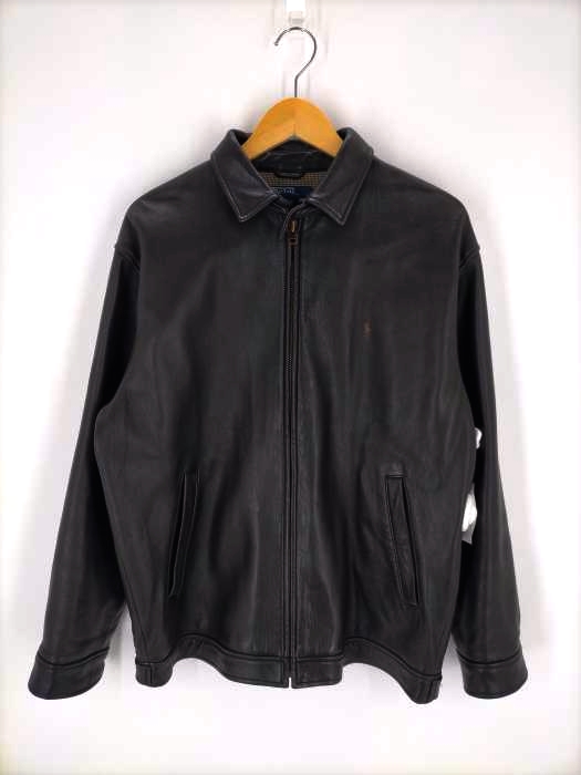 Polo by RALPH LAUREN(ポロバイラルフローレン) 90S ジップアップ レザージャケット メンズ import：M
