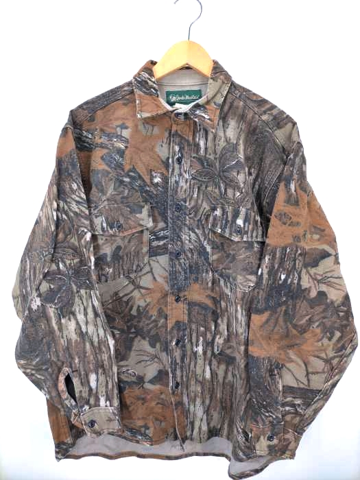 ユーズドフルギ USED古着 USA製 ツリーカモ シャツジャケット メンズ import：XL