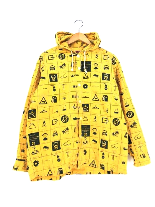 ユーズドフルギ USED古着 {{SCOOP BOYS}} 総柄フーディシャツ メンズ  無