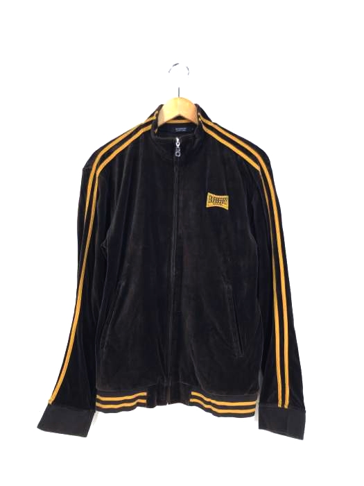 バーバリーブラックレーベル BURBERRY BLACK LABEL ライン入り ベロアトラックジャケット メンズ JPN：3