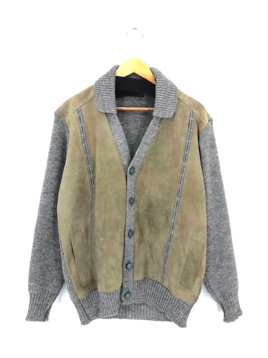 USED古着(ユーズドフルギ) Mac Mllan ヌバック切替 Vネックシャツカーディガン メンズ import：XL
