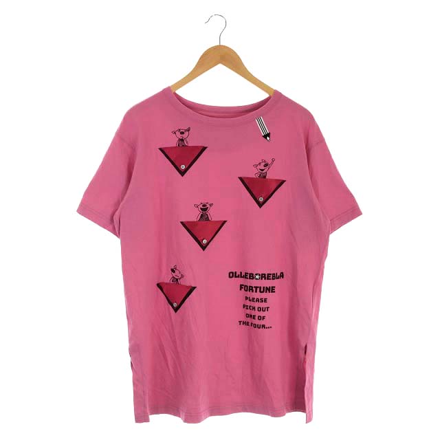ALBEROBELLO(アルベロベロ) アルベロベロ　ALBEROBELLO olleborebla 半袖プリントTシャツ カットソー 柄 豚 ピンク /MF ■OS レディース レディース  サイズ表記なし（実寸サイズをご確認ください）