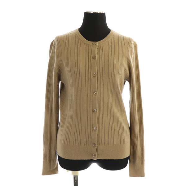 NATURAL BEAUTY BASIC(ナチュラルビューティーベーシック) クルーカーディガン ニット 長袖 リブ M ベージュ /MY ■OS レディース  M