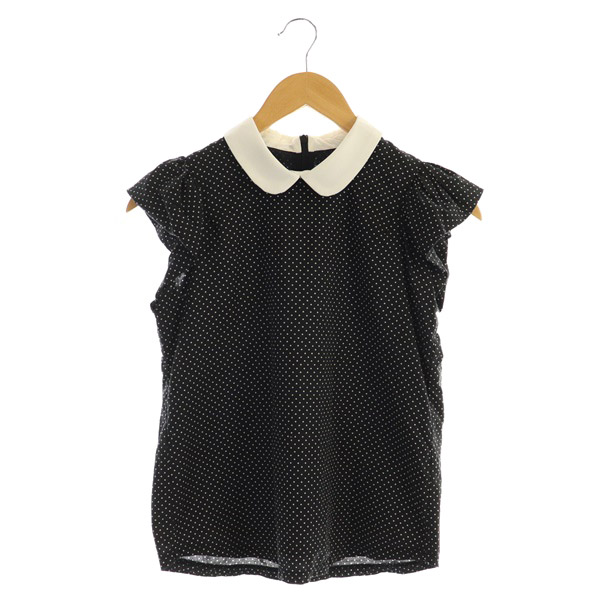 Maglie par ef-de(エフデ) マーリエパーエフデ Maglie par ef-de ドット柄プルオーバーブラウス ノースリーブ 7 黒 ブラック /MY ■OS レディース レディース 7