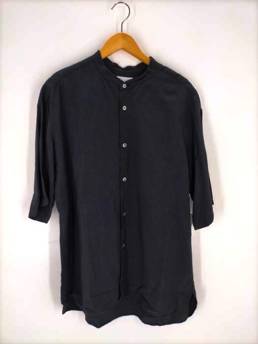 BEAUTY & YOUTH UNITED ARROWS(ビューティーアンドユースユナイテッドアローズ) 19SS ドレープリネン ワイドフォルム バンドカラー ショートスリーブ シャツ メンズ JPN:XL