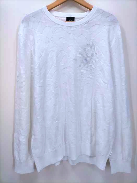 ARMANI EXCHANGE(アルマーニエクスチェンジ) エンボスAXロゴ ニットプルオーバー メンズ JPN：XL