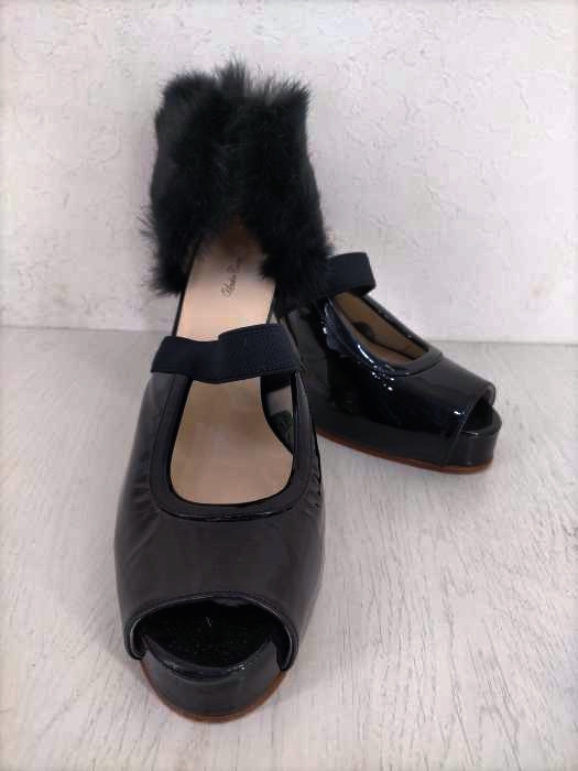 アンダーカバー UNDERCOVER ファー付きエナメルサンダル レディース JPN：M