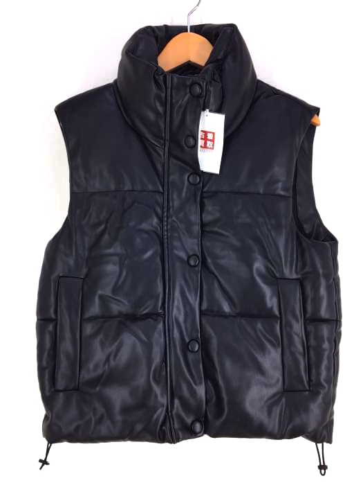 ZARA(ザラ) FAUX LEATHER PUFFER GILET レディース  XS