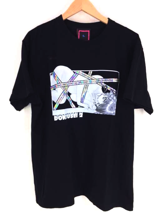 ユーズドフルギ USED古着 {{アキバ感電デンキ}} 漫画ホログラムプリントTシャツ メンズ  L