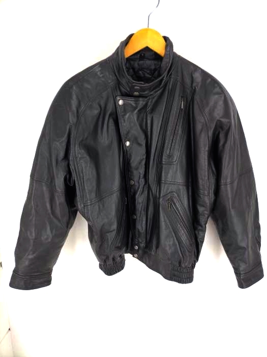 ユーズドフルギ USED古着 LEATHER WEAR TOKYO OSAKA 内キルト 牛革レザーフライトブルゾン メンズ  L