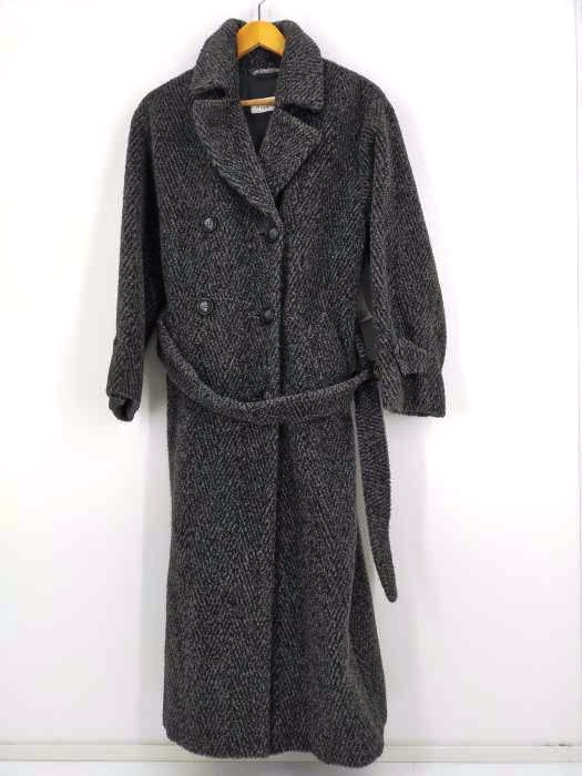 マックスマーラ MAXMARA 白タグ アルパカ混 メルトンロングコート 女優絵襟 レディース JPN：36