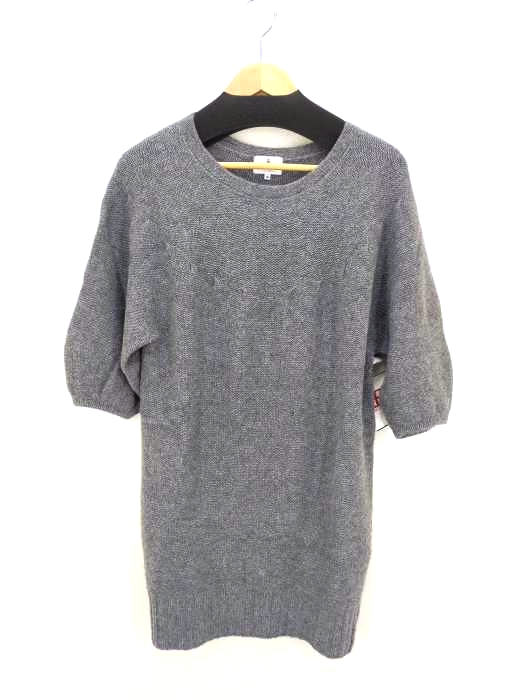 ランバンオンブルー LANVIN en Bleu カシミヤ混半袖ロングニット レディース  38