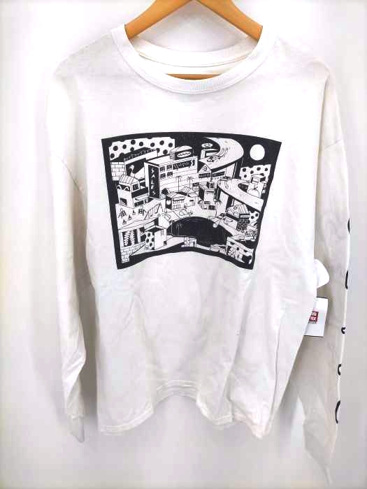 ヘインズ Hanes フロント袖プリントL/S TEE メンズ JPN：XL