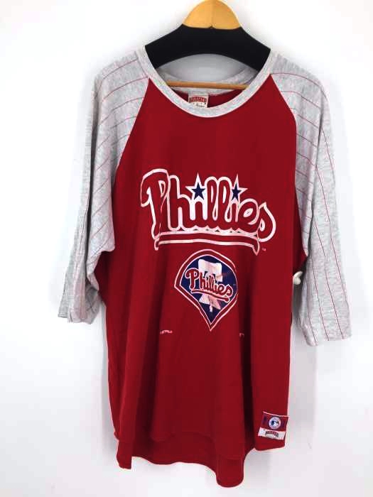 USED古着(ユーズドフルギ) NUTMEG MILLS 90s USA製 Phillies ラグランスリーブTシャツ メンズ トップス Tシャツ・カットソー