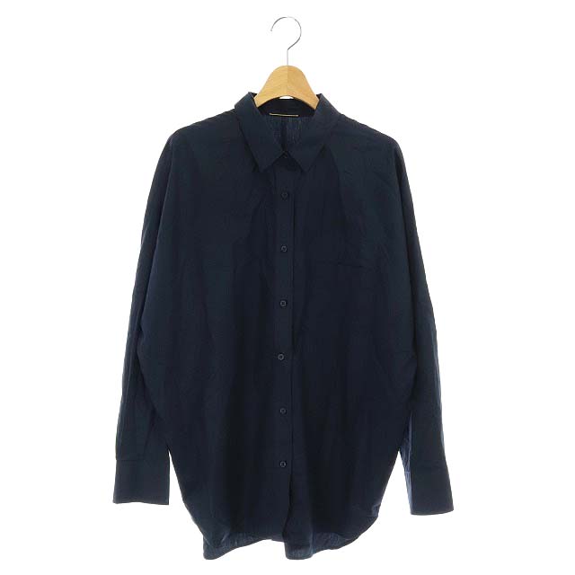 DEUXIEME CLASSE(ドゥーズィエムクラス) 18SS ドロップショルダー シャツ 長袖 ワイド 胸ポケット 紺 ネイビー /AA ■OS レディース  表記なし