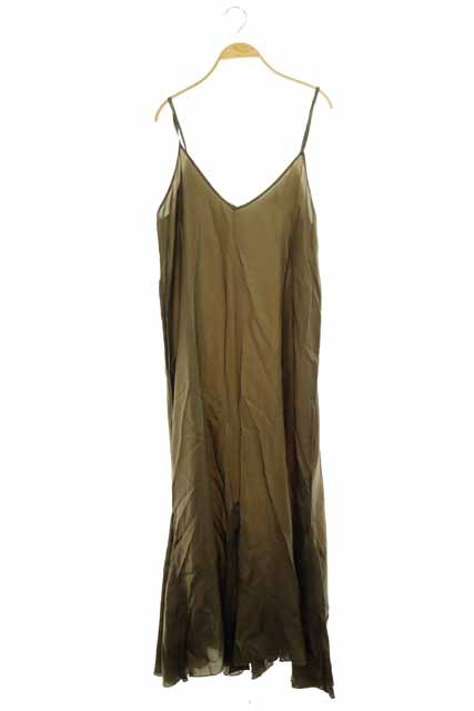LAppartement DEUXIEME CLASSE(アパルトモンドゥーズィエムクラス) Wash Maxi ワンピース キャミソール フレア ロング カーキ /AA ■OS レディース レディース  サイズ表記なし