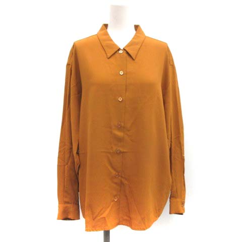Graphpaper(グラフペーパー) F Viscose Twill Nallow Blouse ブラウス シャツ 長袖 黄色 マスタード /TK レディース  F