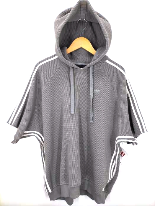 adidas Originals(アディダスオリジナルス) 22SS BLUE VERSION WAFFLE SHORT SLEEVE HOODIE CORE HEATHER メンズ import：XL