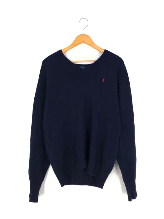 Polo by RALPH LAUREN(ポロバイラルフローレン) ポニー刺繍 Vネックコットンニット メンズ import：M