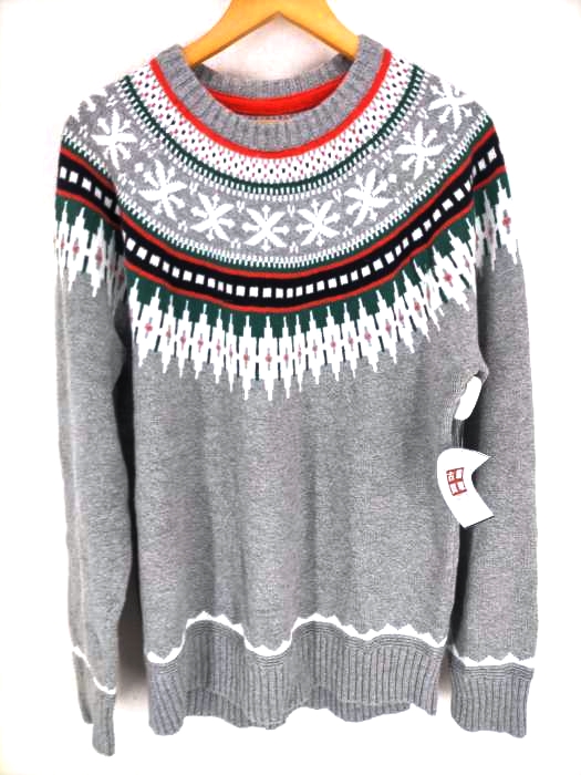 アメリカンイーグル AMERICAN EAGLE ノルディック柄 クルーネックニット メンズ JPN：L