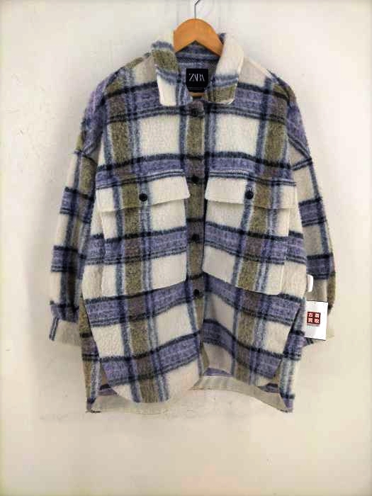 ザラ ZARA チェック柄ウールコート レディース JPN：M
